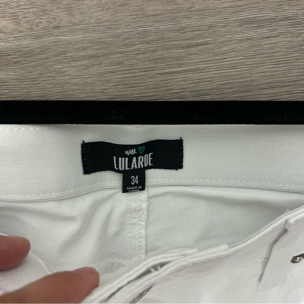 LuLaRoe White distressed skinnny Jeans N6 - Picture 4 of 7